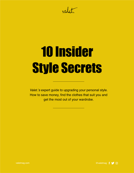 Valet-10 Insider Style Secrets