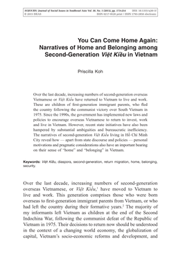 Narratives of Home and Belonging Among Second-Generation Việt Kiều in Vietnam