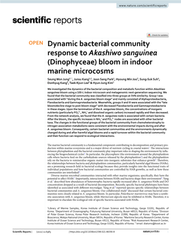 Dynamic Bacterial Community Response to Akashiwo Sanguinea