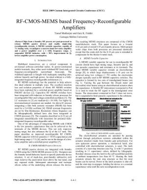 RF-CMOS-MEMS Based Frequency-Reconfigurable Amplifiers