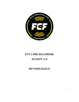 Fcf Core Rulebook Season ​V​1.0 Revised 02.05.21