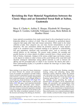 Material Negotiations Between the Classic Maya and an Entombed Sweat Bath at Xultun, Guatemala