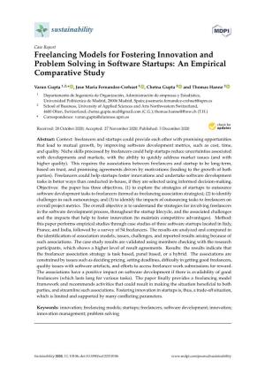 Freelancing Models for Fostering Innovation and Problem Solving in Software Startups: an Empirical Comparative Study