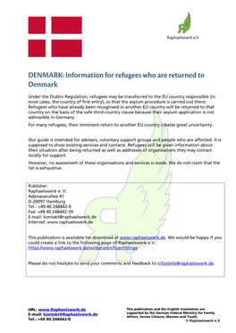 DENMARK: Information for Refugees Who Are Returned to Denmark