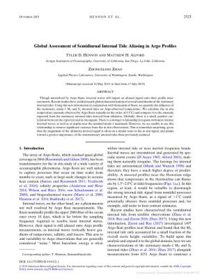 Global Assessment of Semidiurnal Internal Tide Aliasing in Argo Proﬁles