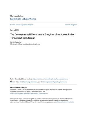 The Developmental Effects on the Daughter of an Absent Father Throughout Her Lifespan