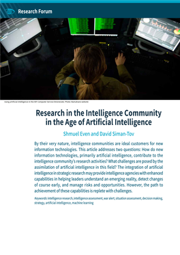 Research in the Intelligence Community in the Age of Artificial