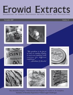 Erowid Extracts — Number 13 / November 2007 Erowid Extracts Table of Contents Number 13, November 2007