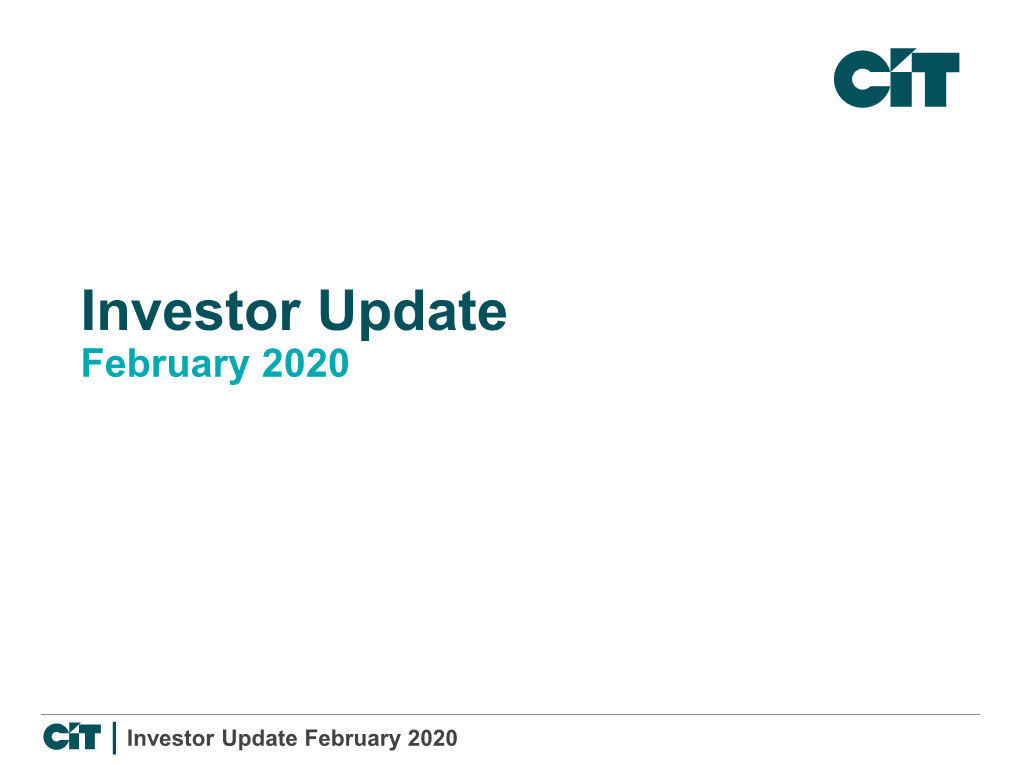 Investor Update February 2020