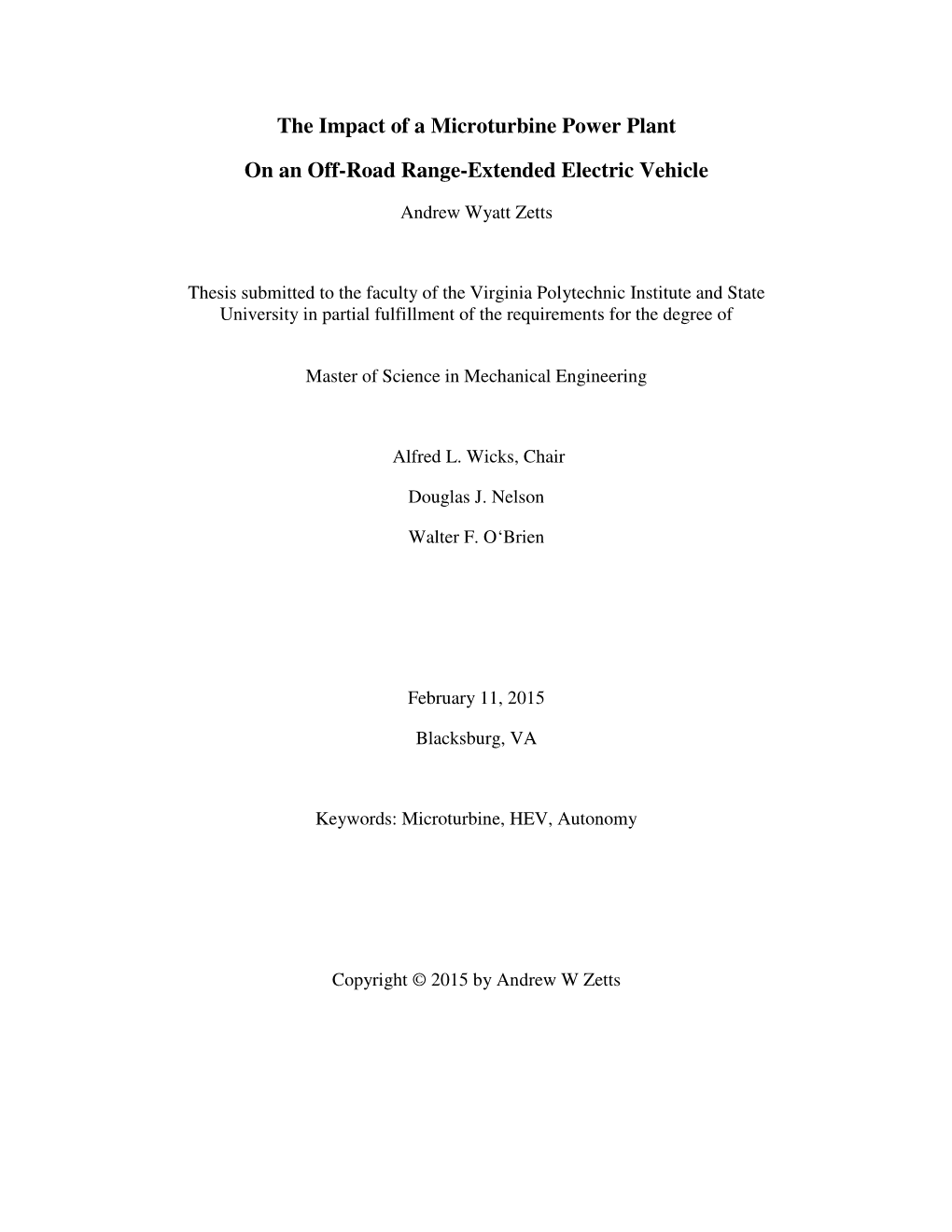 The Impact of a Microturbine Power Plant on an Off-Road Range