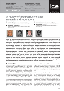 A Review of Progressive Collapse Research and Regulations