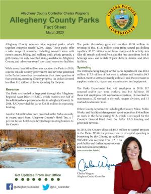 Allegheny County Parks Fact Sheet March 2020