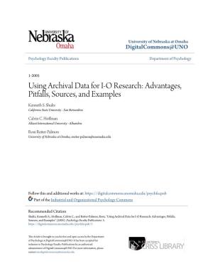 Using Archival Data for IO Research