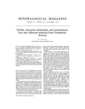 Mineralogical Magazine Volume 43 Number 328 December 1979