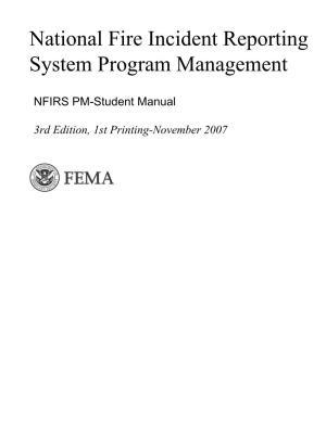 National Fire Incident Reporting System Program Management