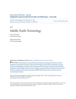 Sabellic Textile Terminology Peder Flemestad Lund University, Sweden