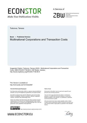 Multinational Corporations and Transaction Costs