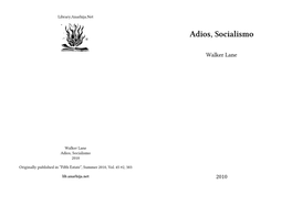 Adios, Socialismo