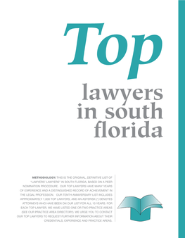 “Lawyersl Lawyers” in South Florida, Based on a Peer Nomination Proced