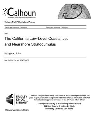 The California Low-Level Coastal Jet and Nearshore Stratocumulus