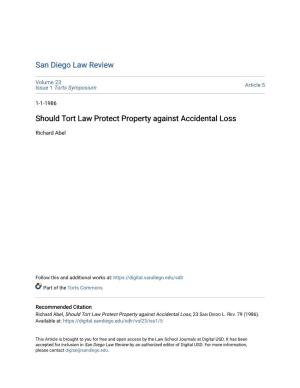 Should Tort Law Protect Property Against Accidental Loss