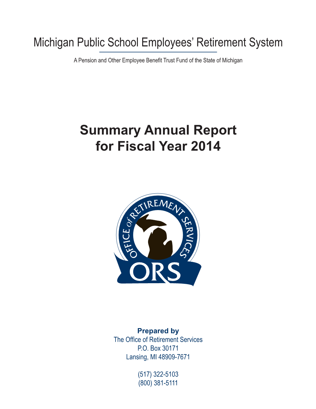 Summary Annual Report FY 2014
