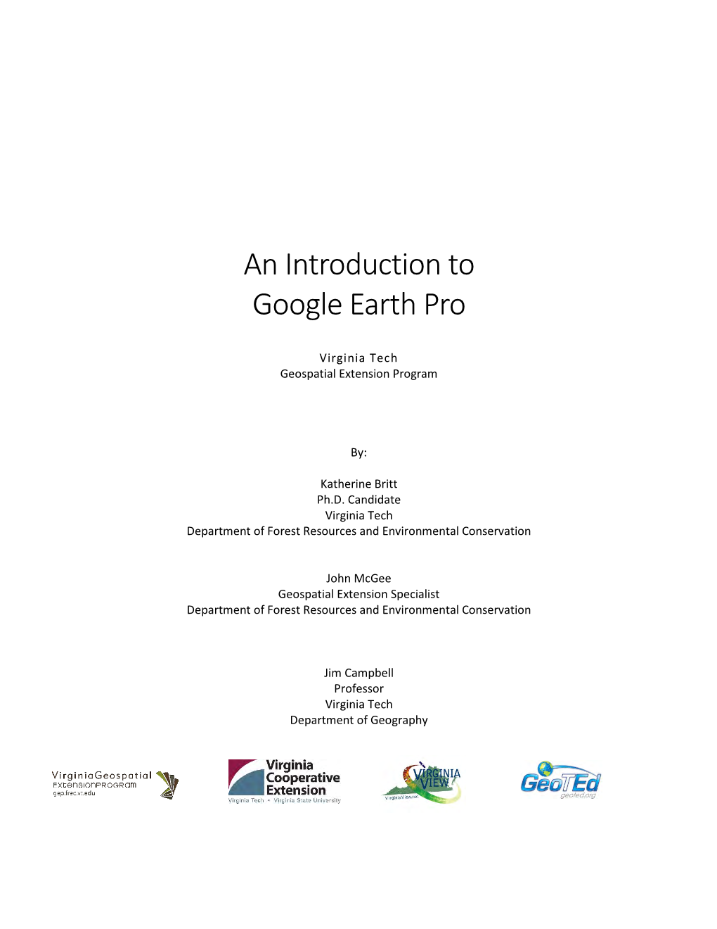 An Introduction to Google Earth Pro