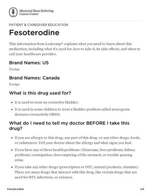 Fesoterodine