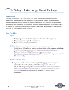 Selwyn Lake Lodge Guest Package