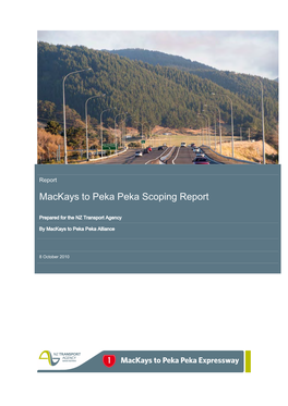 Mackays to Peka Peka Scoping Report