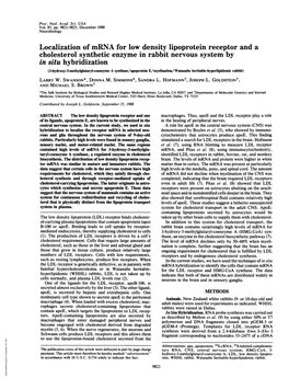 Cholesterol Synthetic Enzymein Rabbit Nervous System By