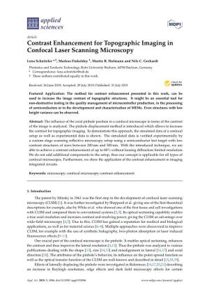 Contrast Enhancement for Topographic Imaging in Confocal Laser Scanning Microscopy