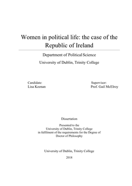 The Underrepresentation of Women in Political Life