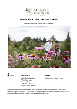 Explore, Eat & Drink, and Stay in Essex