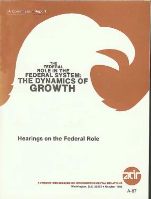 Hearings on the Federal Role, Commission Report