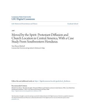 Protestant Diffusion and Church Location in Central America, with a Case Study from Southwestern Honduras
