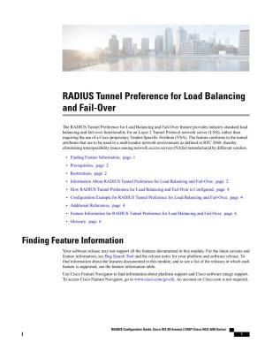 RADIUS Tunnel Preference for Load Balancing and Fail-Over