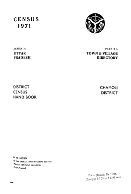 District Census Handbook, Chamoli, Part X-A, Series-21, Uttar Pradesh