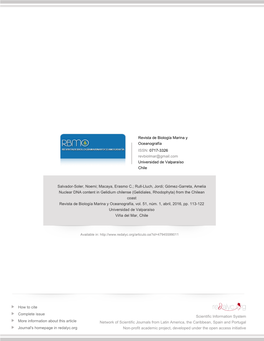 Redalyc.Nuclear DNA Content in Gelidium Chilense (Gelidiales