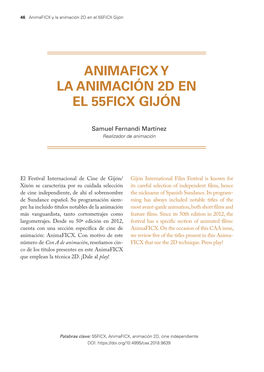 Animaficx Y La Animación 2D En El 55FICX Gijón