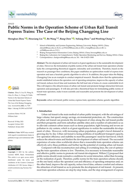 Public Norms in the Operation Scheme of Urban Rail Transit Express Trains: the Case of the Beijing Changping Line