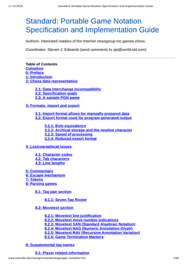 Portable Game Notation Specification and Implementation Guide