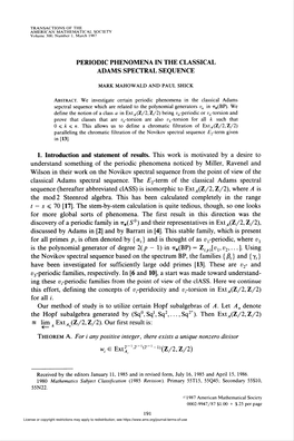 Periodic Phenomena in the Classical Adams Spectral