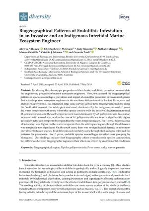 Biogeographical Patterns of Endolithic Infestation in an Invasive and an Indigenous Intertidal Marine Ecosystem Engineer