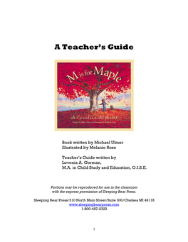 M Is for Maple: a Teacher's Guide