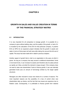 Chapter 6 Growth in Sales and Value Creation in Terms of the Financial