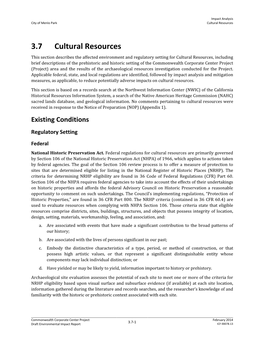 3.7 Cultural Resources