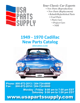 1949 - 1970 Cadillac New Parts Catalog (2019 Edition V1.02)
