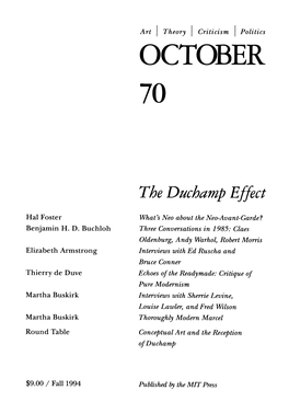 OCTOBER 70 the Duchamp Effect