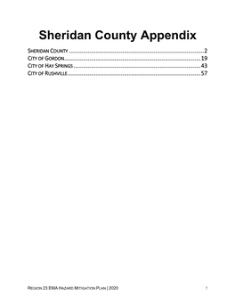 Sheridan County Appendix